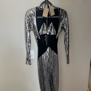 Burning man music festival 2 piece disco jumpsuit made in tulum NWT